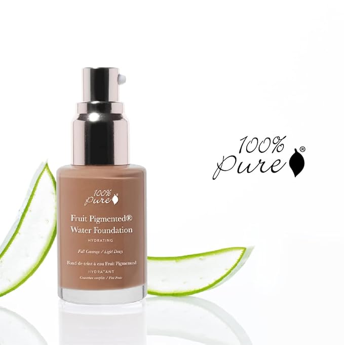 100% PURE Water Foundation Full Coverage Hydrating Makeup, Fl Oz