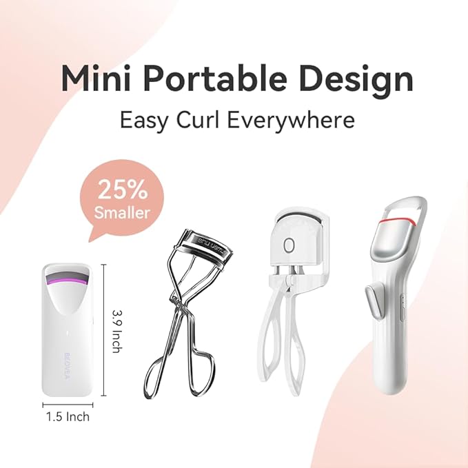 Heated Eyelash Curler – Fast 8-Second Heat for Long-Lasting Curls – Portable Rechargeable Heated Lash Curler, Safe & Effective Eyelash Curlers for All-Day Volume and Lift