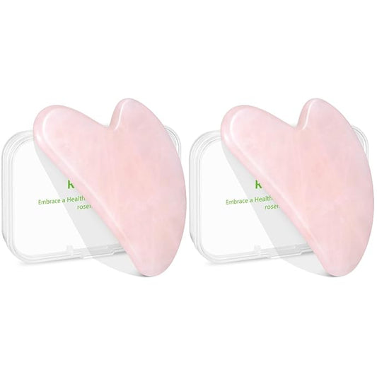rosenice Gua Sha Facial Tool: 2-Pack Jade GuaSha Stone Massager for Women - Face Sculpting, Puffiness Reduction, Jawline Definition