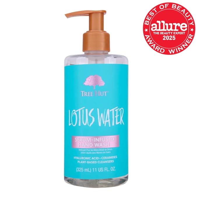 Tree Hut Lotus Water Serum Infused Hand Wash, Nourish & Hydrate Hands with Strengthening Skin Care, Long Lasting Scent, Cleanse & Lock in Moisture, 11 fl oz.