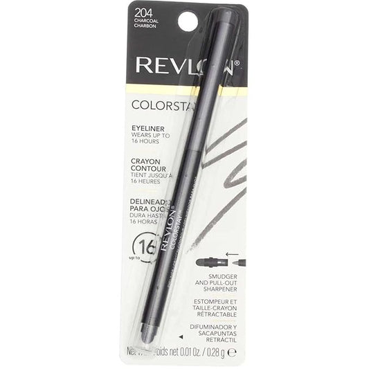 Revlon ColorStay Eyeliner Pencil, Charcoal [204], 0.01 oz (Pack of 4)