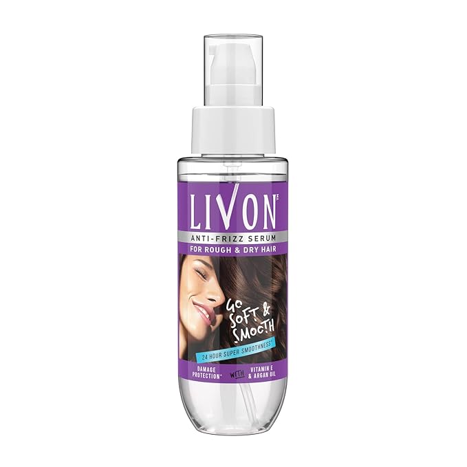 Livon Anti Frizz Serum with Vitamin E & Argan Oil| For Women & Men|For Dry & Rough Hair| 24 hour Frizz Free Smoothness | 3.3 Fl.oz.