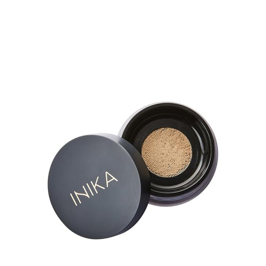 INIKA Organic Mineral Powder Foundation with SPF 25 - Vegan Makeup, Natural Looking, Buildable Coverage, Flawless Radiance & Glow, Blemish Coverage, Cruelty Free, Sustainable Packaging, Freedom, 8g