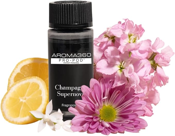 Aroma360 | Champagne Supernova Pro-Pod Oil Blend | Luxury Hotel Inspired Diffuser Oil | Aromatherapy Scent Diffuser Oil | Bamboo, Jasmine and Ginger 1.7 fl oz, 50 mL