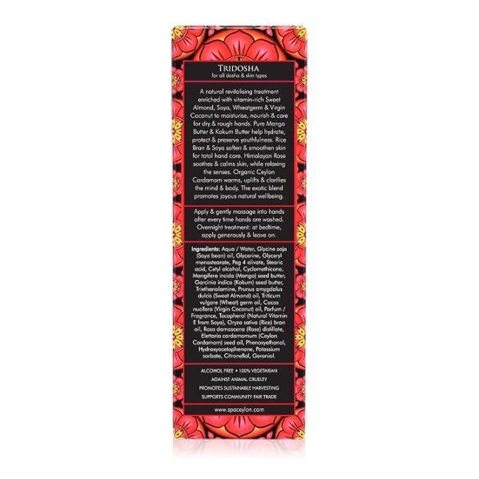 SPA CEYLON CARDAMOM ROSE Intensive Hand Cream | Revitalizing | Vitamin-Rich | 100% Vegetarian | Suitable for all skin types