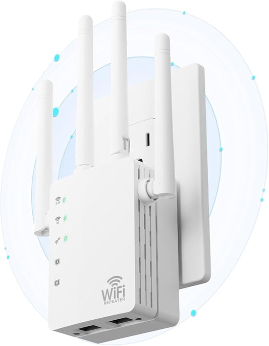 2025 WiFi Extenders Signal Booster with Dual Band 5GHz/2.4GHz, Long Range Up to 13888 sq. ft & 150+ Devices, Internet Extender WiFi Booster, WiFi Extenders Signal Booster for Home and Outdoors