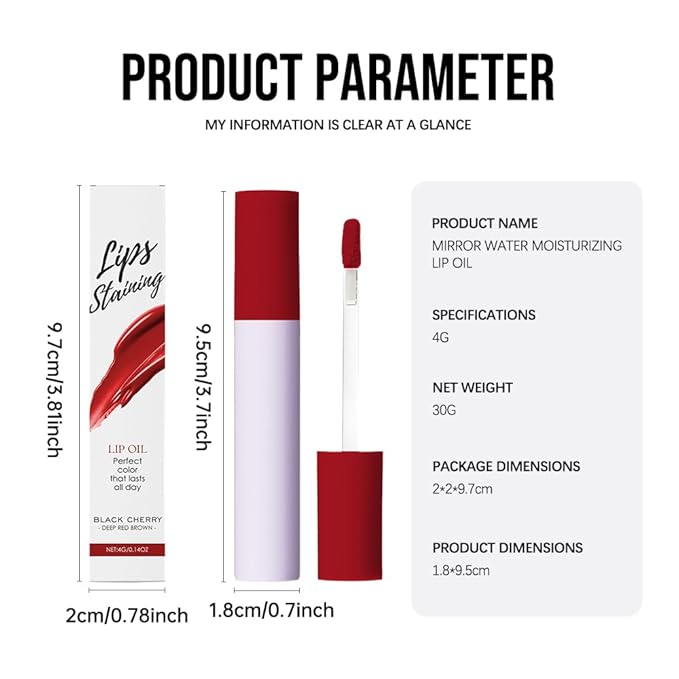 Nourishing High-Shine Lip Gloss,Hydrating & Moisturizing Lip Tint, Non-Sticky, Long-Lasting Glossy Lip Stain,Softens & Plumps Lips for Smooth,Gentle Formula for Dry Lips 09#Deep Red Brown
