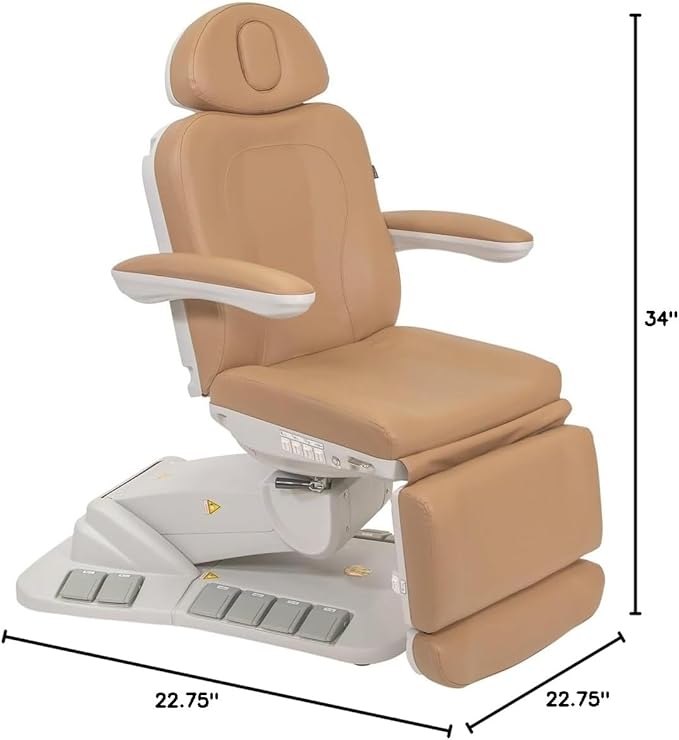 Premium Facial Bed for Esthetician, Electric Med Spa Chair with 120° Rotation, Built-in Foot Controls, Medical-Grade Microfiber, 2-Year Warranty, Memory Functions - 2246EBM, Sand