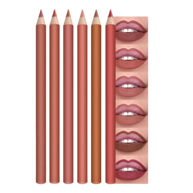 6-Color Velvet Matte Lipstick Pencils Pack for Lips Makeup, Ultra Smooth Creamy Hydrating, Long-Lasting High lmpact Color Soft Finish, Moisturized Lips (6Pcs Matte Lip pencils Set-A, Pack of 1)