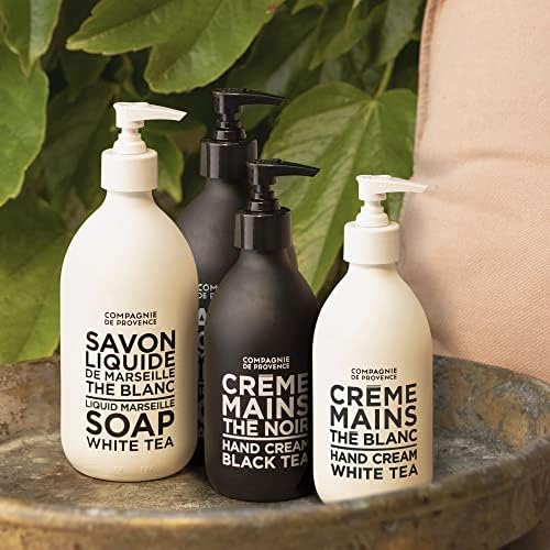 Compagnie de Provence Savon de Marseille Extra Pure Liquid Soap - White Tea - 16.7 Fl Oz Glass Pump Bottle
