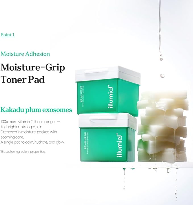 Aqua Hydrating Square Toner Pads for Long-Lasting Skin Moisture Barrier with Xylitylglucoside & Kakadu Plum Extract Exosome [Vegan & Korean Skincare] – 60 Pads(9.17 fl. oz)