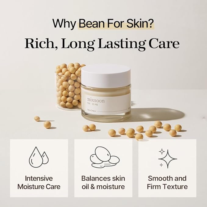 mixsoon Bean Glass Skin Duo Bean Essence 50ml + Bean Cream 50ml 3.38 Fl. Oz / 100ml Glass Skin Care