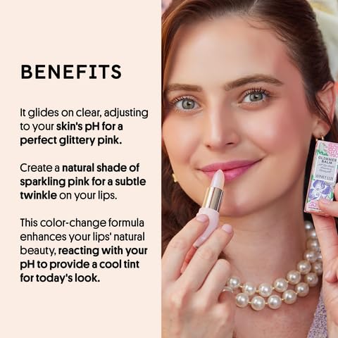 Winky Lux Glimmer Balm, pH, Color Changing Lipstick and Tinted Lip Balm, Vegan & Cruelty Free Lip Balm, Hydrate & Plump, Sheer Pink Lipstick, Unicorn & Rose