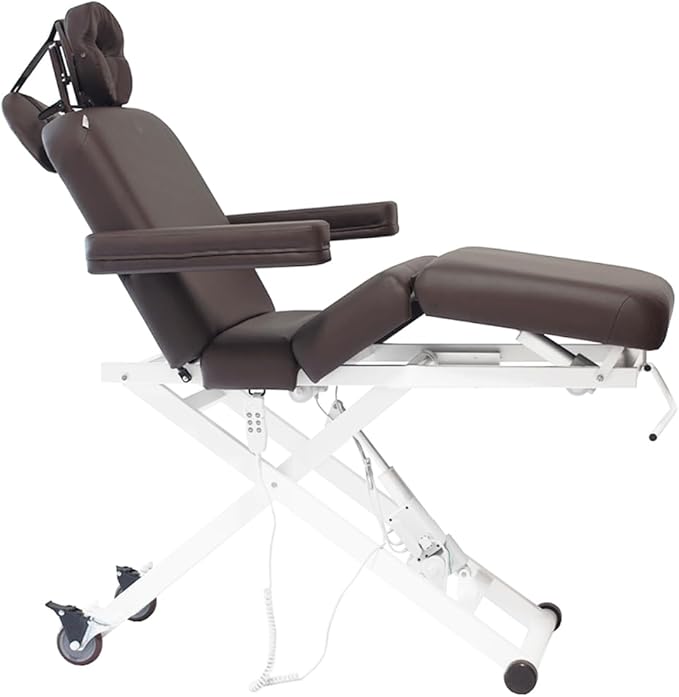 SKINACT Cleo Electric Spa Treatment Table, Facial Massage Bed ADA Compliant (Dark Brown)