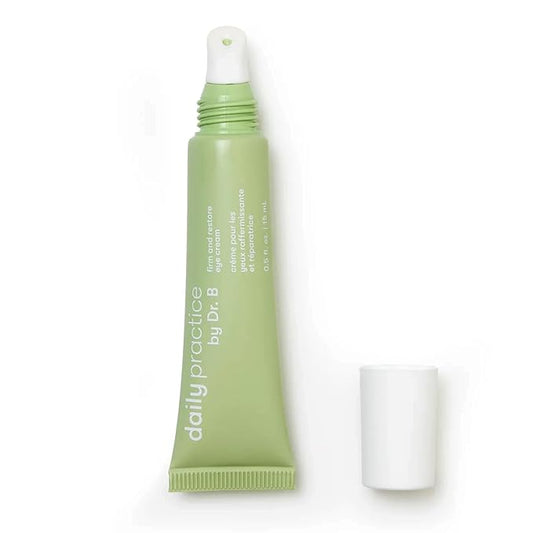Daily Practice by Dr. B Firm and Restore Eye Cream - Anti-Aging Under Eye Cream with Peptides & Hyaluronic Acid - Brightening, Hydrating for Dark Circles & Puffiness - Paraben & Phthalate-Free - 15ml
