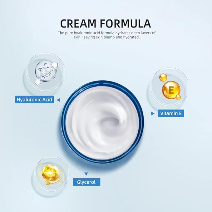 Hydro Boost Hyaluronic Acid Moisturizing Cream, Oil-Free, Suitable for Facial Moisturizers on Dry Skin ， Long Iasting Hydro Boost Moisturizing Cream-1.76Oz (white)