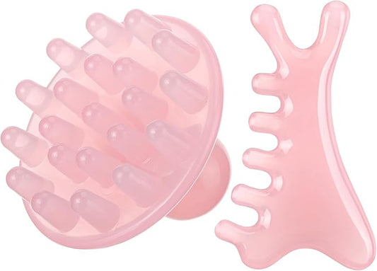 2Pcs Hair Massager Scalp,Resin Head Massager Scalp Gua Sha Tool Head Stress Relief Tools for Face,Body