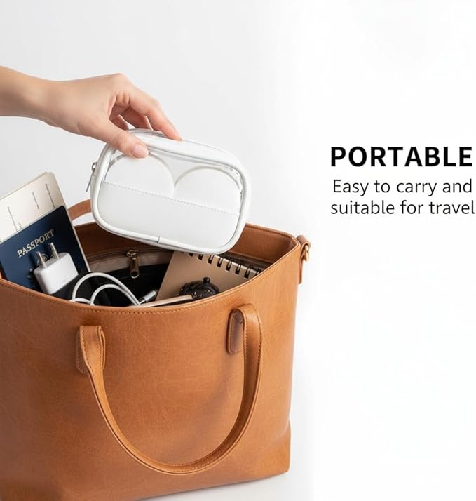 Portable Cotton Round Swab Organizer Case,2 in 1 Travel Cotton Pad Qtip Holder,Portable Storage Case for Floss Picks,Hair Tie Organizer,Bathroom Storage Organizer Qtip Dispenser Swabs Dispenser