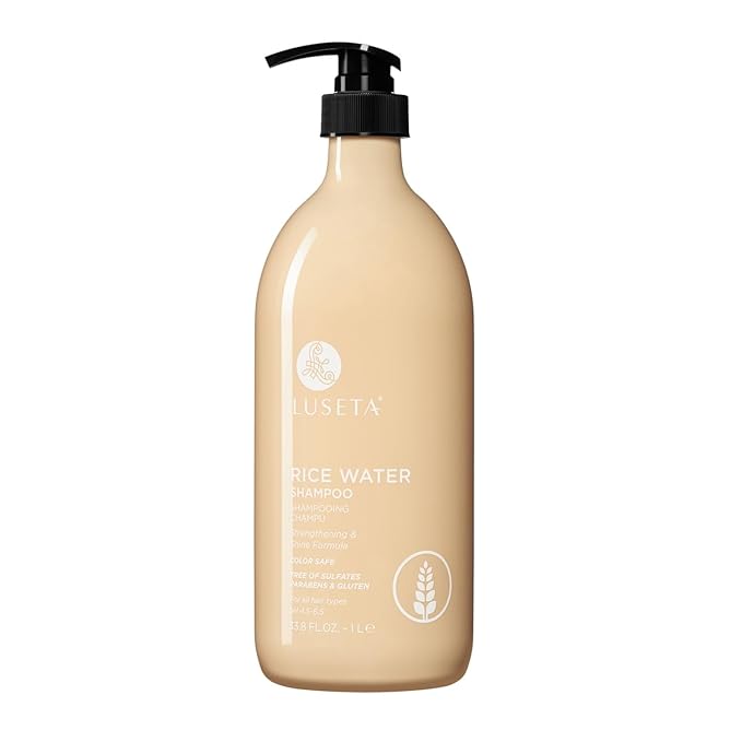 Luseta Rice Water Shampoo Strengthening & Nourishing Revitalizes Shine for All Hair Types Hydrating & Frizz Control for Women and Men 33.8oz