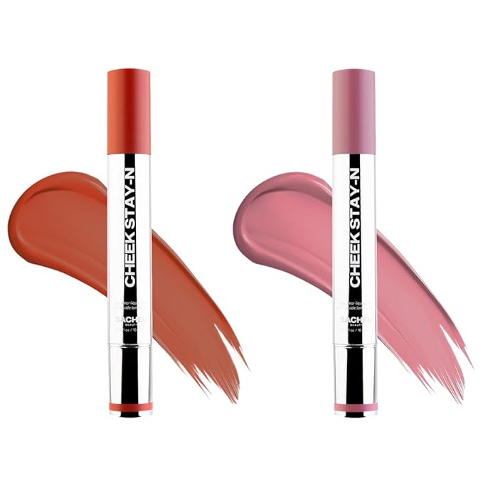 Sacheu Cheek STAY-N Liquid Blush for Cheeks — High Pigment, Buildable, Lightweight Cream Blush for Dewy & Radiant Flushed Cheeks — Long-lasting & Cruelty Free, Sugar & Spice Duo