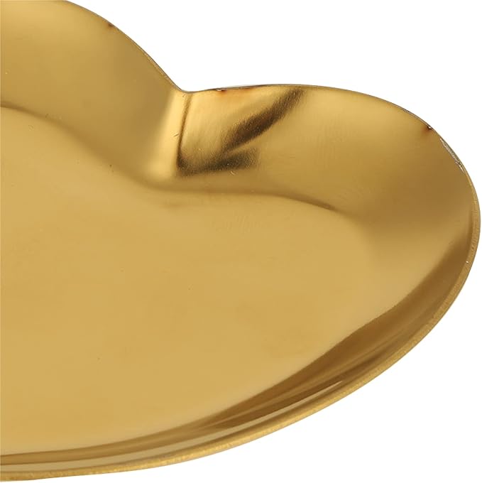 Nail Palette, Makeup Palette Nail Palette Heart Shaped Art Palette Stainless Steel Makeup Mixing Palette Makeup DIY Paint Color Mixing Tray Nail Art Palette Resin(Gold)