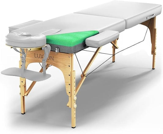 Luxton Home Premium Foam Massage Table Portable Foldable Massage Bed Height Adjustable, 72 Inches Long 27 Inches Wide Home Salon Spa Bed Tattoo Table with Accessories & Carrying Case, Easy Set Up