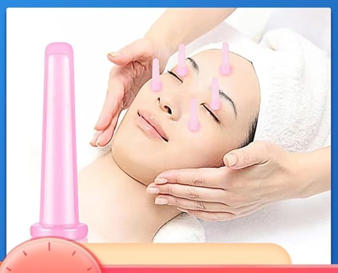 4Pcs Massage Cupping Set Silicone Mini Facial Cups Face Massager Helper Skin Care Neck Back Eyes Massaging Cup Safe to Use, Don't Worry About Burns Health Care Products (Purple)