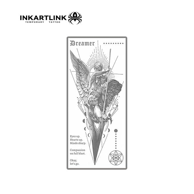 INKARTLINK Semi Permanent Tattoo, party tattoo, beautiful and realistic design, fun tattoo experience, cruelty-free, non-reflective, waterproof (Greek Art)