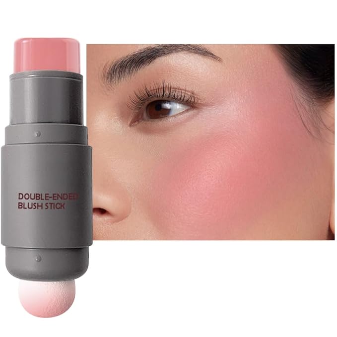 Cream to Powder Blush Stick, High Impact Color, Moisturizing Face Makeup (01#, 1 Count (Pack of 1))