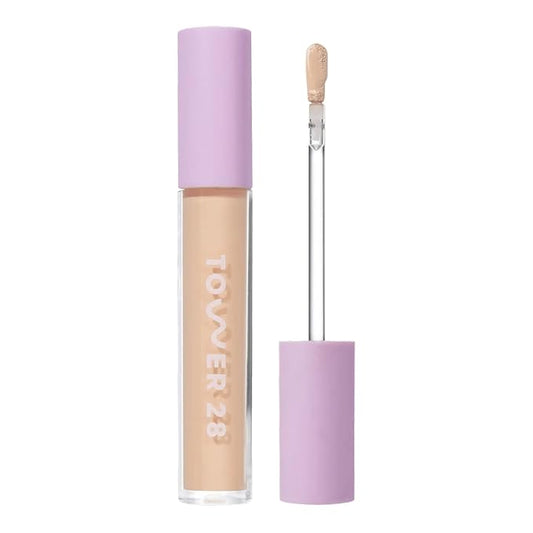 Tower 28 Beauty Swipe Serum Concealer - Hydrating Buildable Medium-Coverage Concealer with Skincare Benefits for Sensitive Skin - Shade 6.0 IE, Light with Warm Undertones, 0.22 Fl Oz