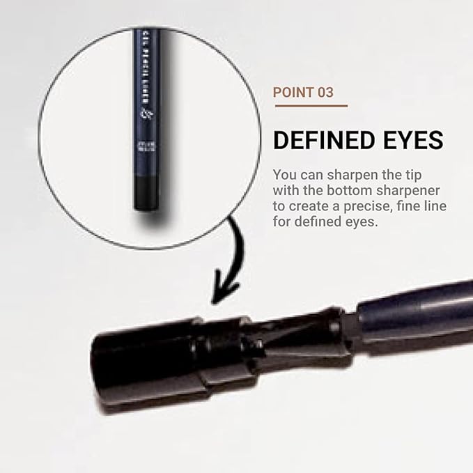 ETUDE Proof 10 Gel Pencil Liner, Eyeliner with Wearable Shades, Sharpenable Tip, Creamy Gel Texture, Waterproof & Sebum-Proof Precision Liner, Korean Makeup, Beauty, Black (0.011 Ounce)