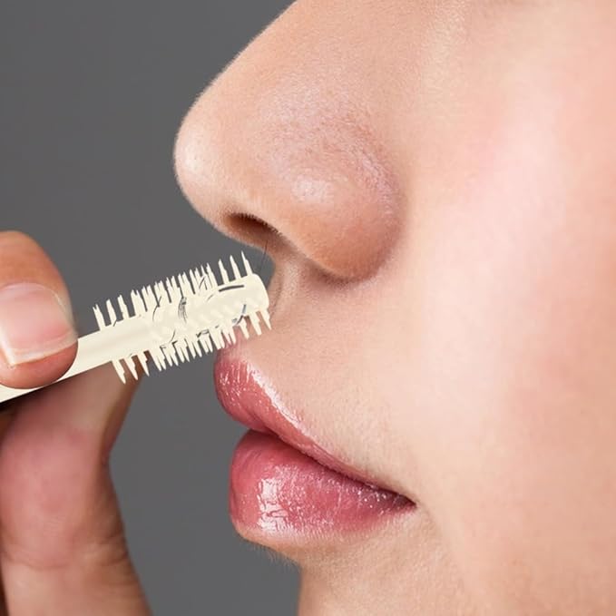 Nasal Hair Cutter, 2025 Upgraded Double Sided Noses Hairs Knife, 360° Rotating Portable Manual Nose Hair Trimmer, Noses Hairs Remover for Women Men Travel Essentials (Beige, 6 Pcs)