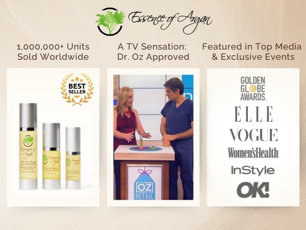 Essence Of Argan 100% Pure Moroccan Organic Argan Oil - Natural EcoCert Oil that Nourishes, Conditions and Moisturizes Your Skin, Hair and Nails (30ml/1oz)