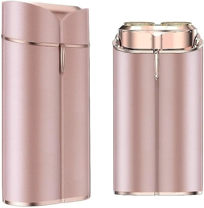 Facial Hair Removal for Women, Portable Painless Electric Shaver Device with Built-in LED, Wet/Dry Electric Razor Hair Remover Epilators for Face, Chin, Upper Lip and Arms (Rose Gold-2025)