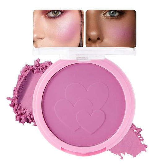 Single Purple Matte Blush for Cheeks Face Blushes Makeup Palette, Rose Bean Monochrome Cream Blushes Palette Makeup for Older Women, Natural Pigmented Paleta de Púrpura monocromática 01