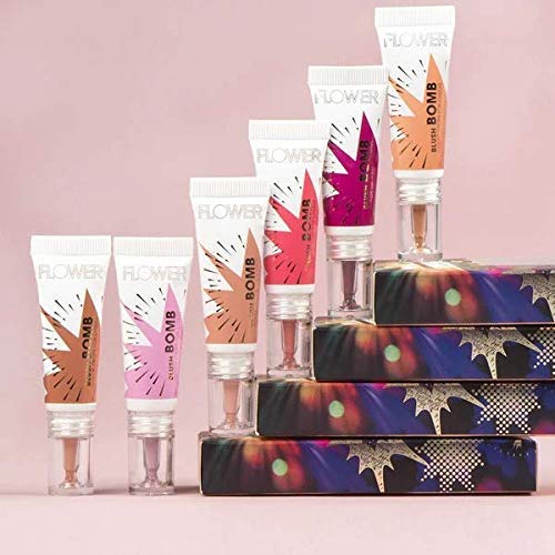FLOWER Beauty By Drew Barrymore Liquid Blush Makeup Bomb Color Drops -Silky Lightweight Formula + Gel Cream Blush for Cheeks - Radiant + Glossy Finish - Buildable + Lightweight Formula - Cruelty-Free + Vegan (Melon)