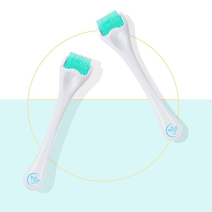 Derma Roller Microneedle Roller For Face, 192 Titanium Individual Microneedling Roller For Women and Men | Micro Needle Roller Dermal Roller Real Needles (Clear)