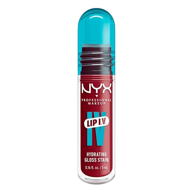NYX PROFESSIONAL MAKEUP Lip IV Hydrating Glossy Lip Stain with 12HR Hydration - Berry Thirsty (Red)