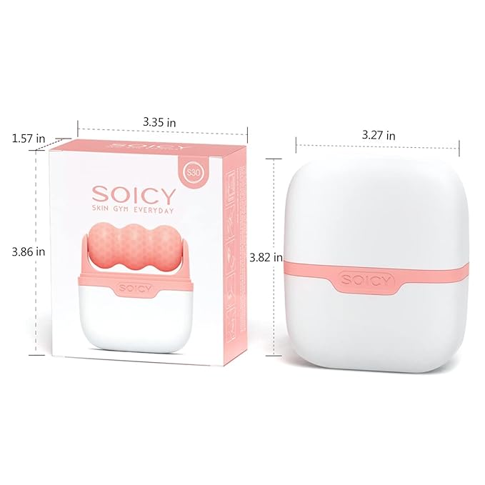 Ice Roller Double Ended, Ice Roller for Face & Eye Puffiness Relief, Ice Face Roller Massager for Migraine Pain, 2 in 1 Facial Ice Roller Skin Care Tool for Whole Body Minor Injury Cold Compress