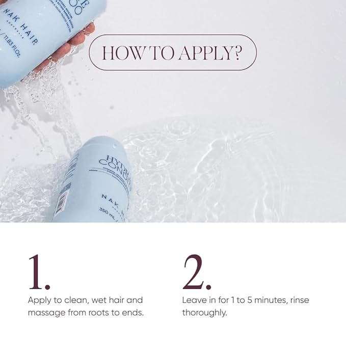 NAK Signature Hydrate Condition 350ml - Lightweight, Moisturizing Hair Conditioner - Protects, Detangles & Smooths Dry, Curly & Color-Treated Hair with Coconut Oil & Peptides - Vegan & Cruelty-Free