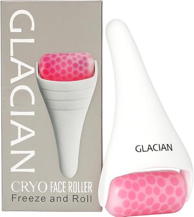 CRYO FACE Roller: Premium Ice Roller for Face Lift, Wrinkles, Double Chin Reducer, Self Care Gifts, Skin Care Tools, Radiant Glow (White)