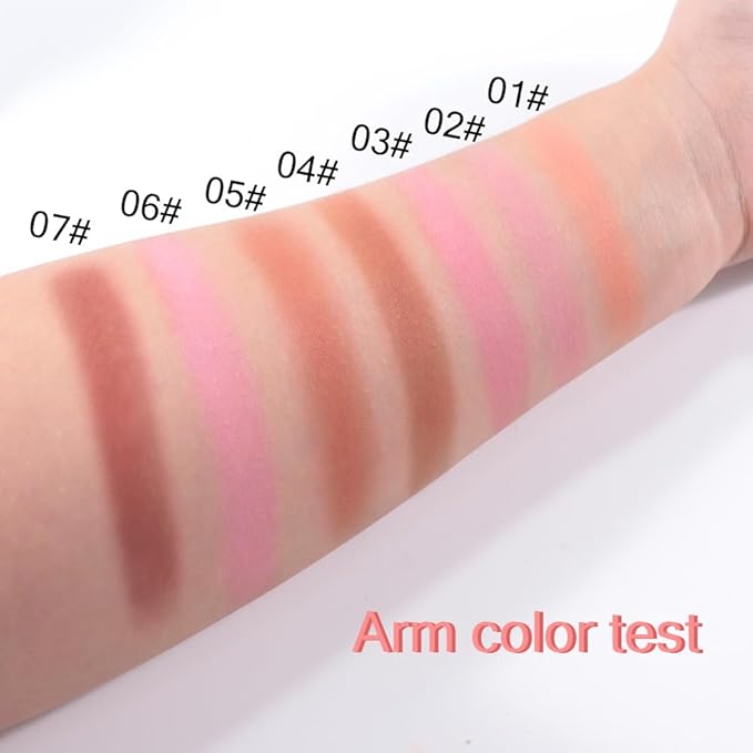 Powder Matte Blush Cheeks Face Makeup for Women With Mirror and Powder Puff Monochrome Blushes Lightweight,Smooth,Blendable,Fade and Transfer-Resistant Baked Blush,Effortless Matte Natural Finish