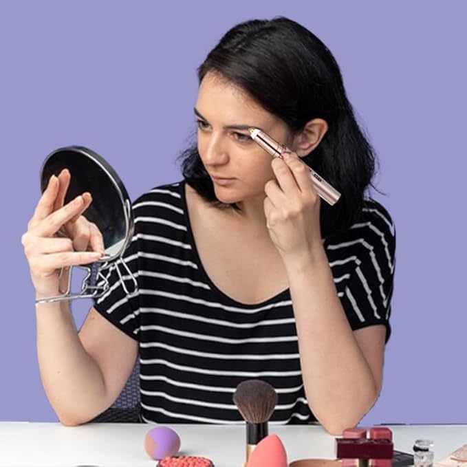 Gurelax Women's Electric Eyebrow Trimmer with Replacement Blades, Precision LED Light, Safe and Instant Painless Hair Remover