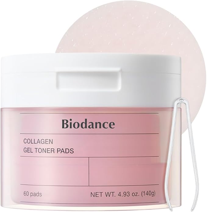 Biodance Collagen Gel Toner Pads, Pore Minimizer for Face, Improving Elasticity, Gentle Exfoliating Toner Pads for Sensitive Skin, Korean Skincare, Stocking Stuffersㅣ4.93 fl.oz.(140g)*60Pads