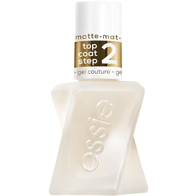 Essie Gel Couture Long-Lasting Nail Polish, 8-Free Vegan, Clear, Matte Top Coat, 0.46 fl oz