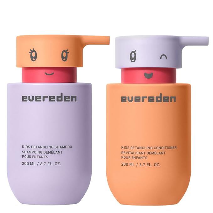 Evereden Kids Haircare Set: Hair Detangling Shampoo & Conditioner for Children Ages 3+, Plant Protein Peptides & Argan Oil, Vegan, Free from Sulfate, Paraben, Phthalate & Petrolatum