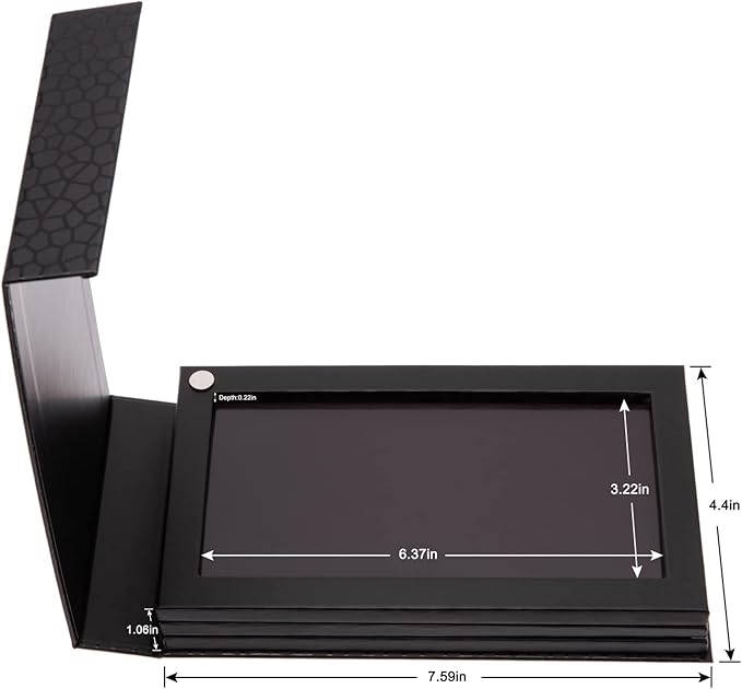 Allwon 3-Layer Rotation Magnetic Palette 3 in1 Empty Makeup Palette Storage Box for Eyeshadow Lipstick Blush Powder (Black)