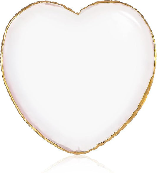 Resin Nail Art Palette, Makeup Palettes Nail Mixing Palette Polish Color Mixing Plate Golden Edge Heart Shaped Nail Art Display Holder Display Board Heart Shape Cosmetic Mixing Tools