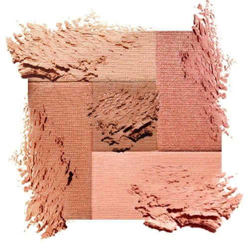 Palladio 2 In 1 Mosaic Powder Blush and Bronzer Silky Smooth Face Makeup Pressed Five Color Hues from Shimmering Pinks to Golden Browns Rich Pigmented Shades Flawless Finish, Spice, 0.28 Oz