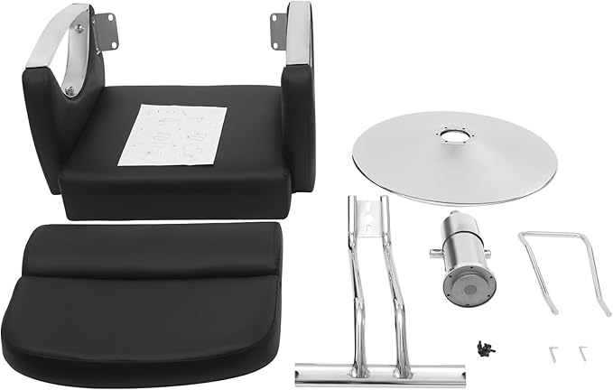 Barber Chair Salon Chair for Hair Stylist Adjustable Hydraulic Styling Chair with 360 Degrees Rolling Swivel for Salon Barbershop Tattoo Shampoo Beauty Equipment, Black